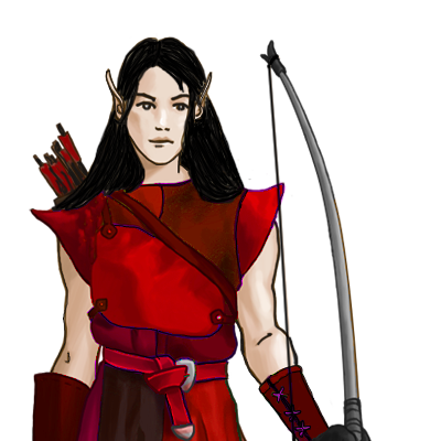 New coloured Elven Bowmaid with red armor black hairs