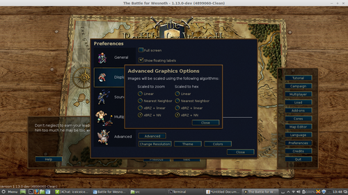 advanced graphics options dialog