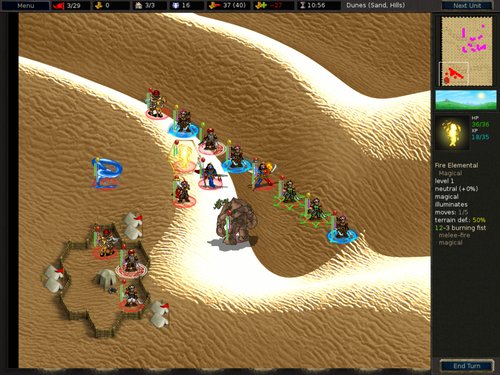 My lineup on turn 3. Note my gold is gone, but I need all recalls just to get through the first enemy line.