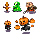 Batch 1:<br />- straw dummy<br />- green goo<br />- porc fighter<br />- pumpkin spirit<br />- pumpkin spirit master